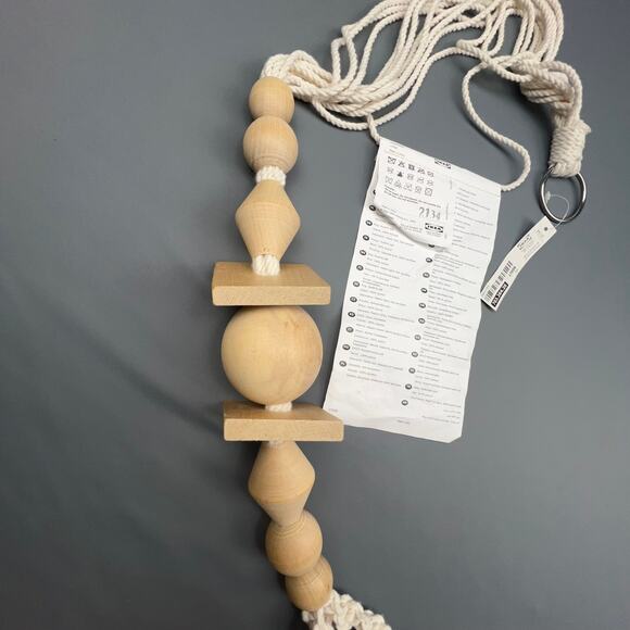 IKEA Macrame Plant Hanger with Wooden Beads Boho Hanging Planter NWT - Picture 3 of 3